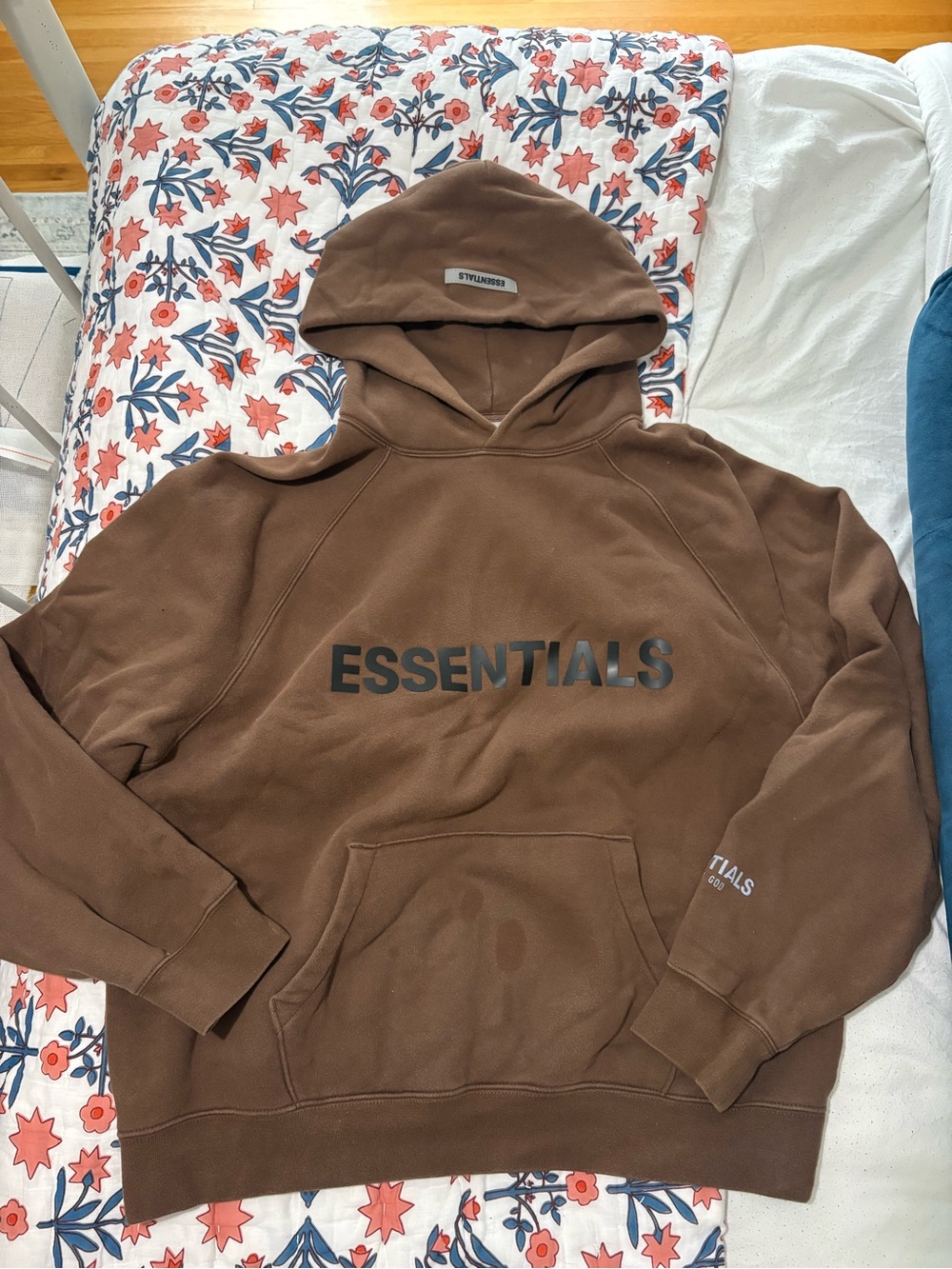Essentials Brown Hooded Sweatshirt with Black Logo